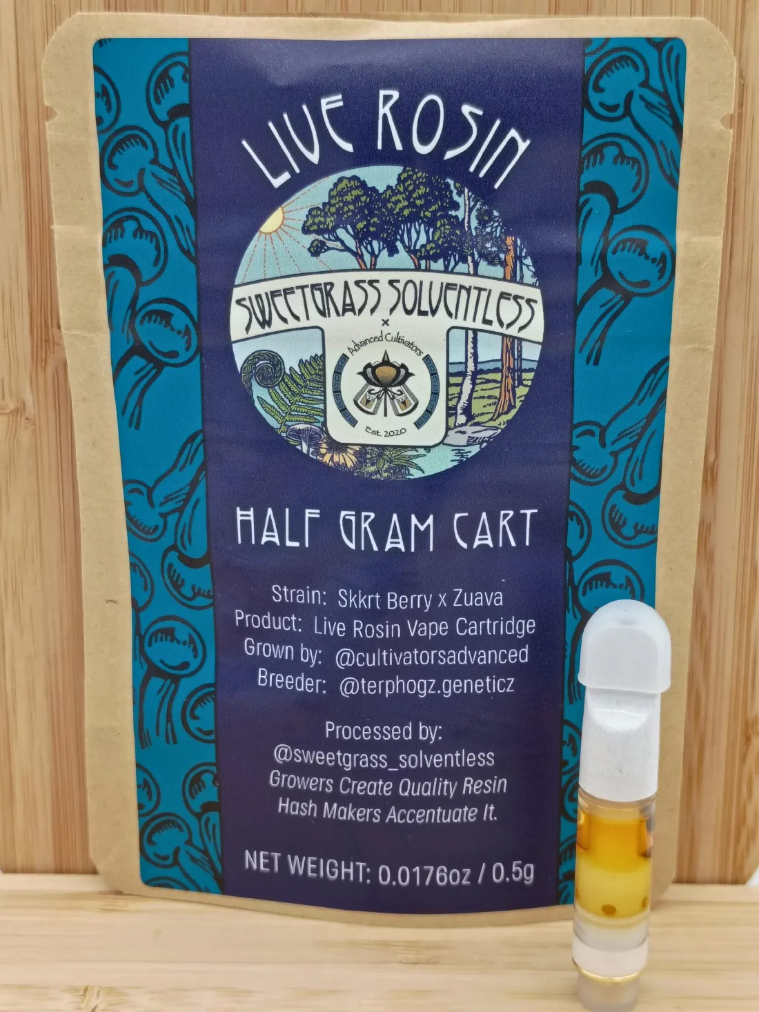 Sweetgrass Botanicals - Dante's Lemons - .5G Live Rosin Cart