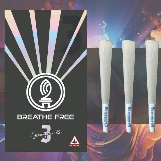 Breathe Free - Blueberry N' Strawberry - 3pk 1G Pre-rolls