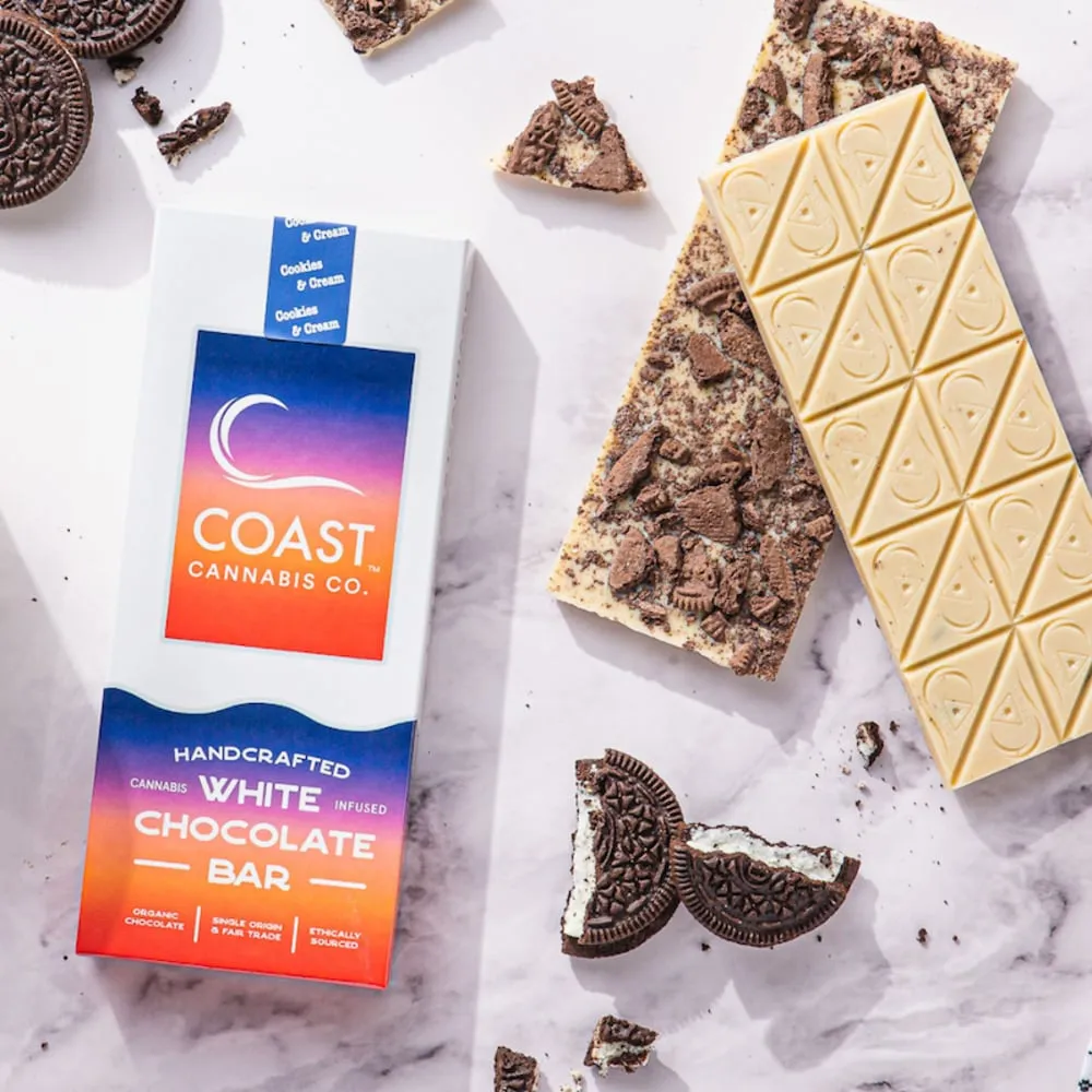 Coast - Cookies & Cream White Chocolate Bar - 100mg