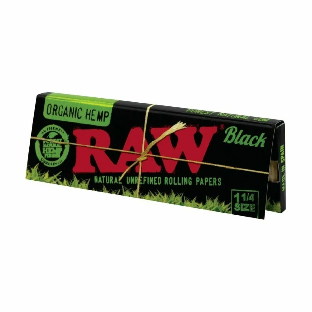 Raw - Organic Rolling Papers - Black - 1 1/4