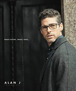 Model wearing Alan J eyeglasses