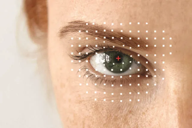 Woman's eye, ad for Eye Care Emergencies