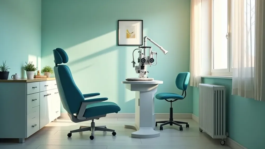 An Eye Trends exam room in Clear Lake, set for a routine and medical eye workup