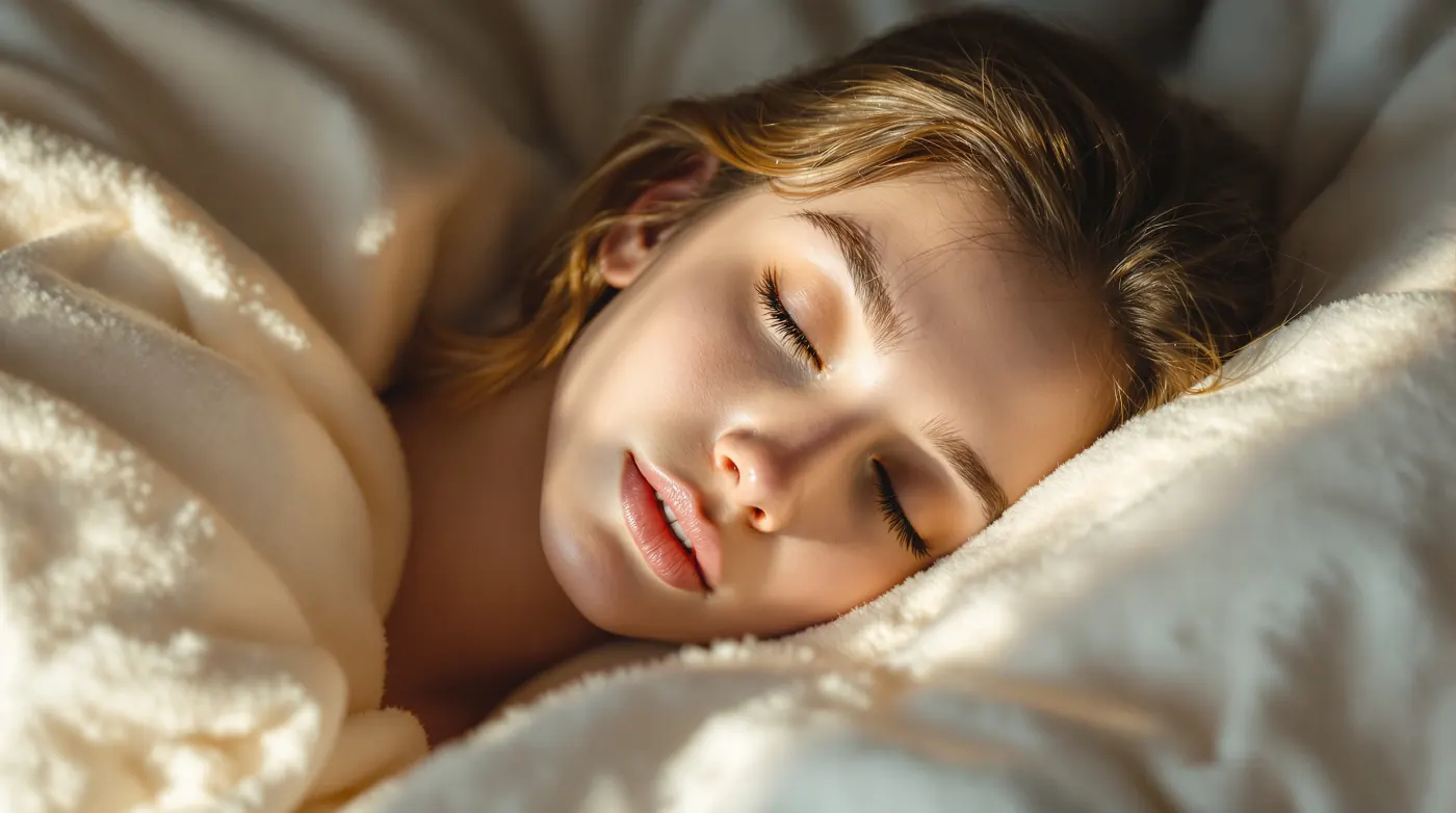 Woman resting in soft morning light