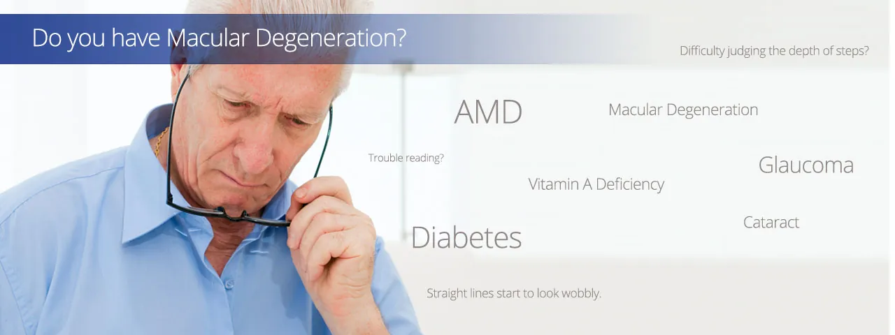 Senior Man with Macular Degeneration