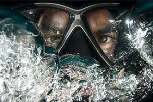 man wearing goggle mask specialty glasses