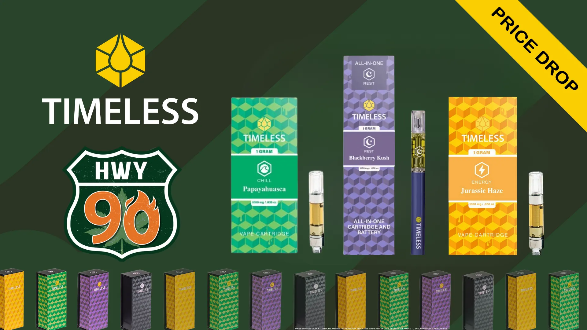 Price drop on timeless cannabis vapes at highway 90 in marlton nj