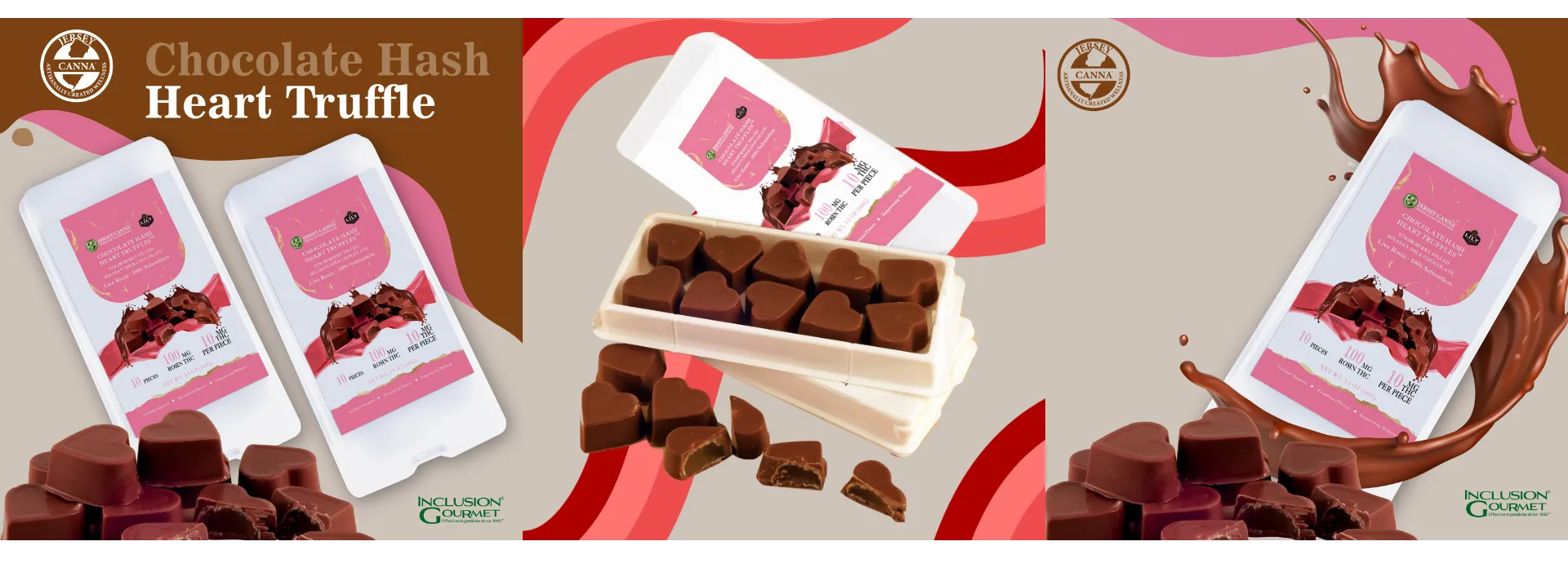 Inclusion gourmet's new valentine's day chocolates- heart hash truffles