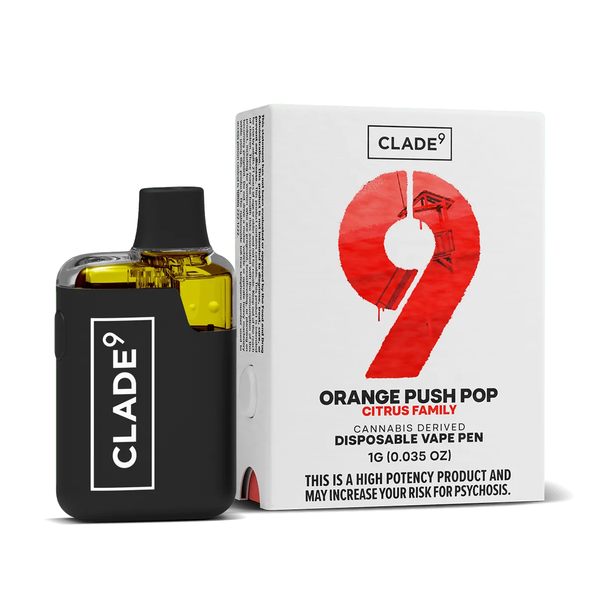 Clade 9 Orange Push Pop Disposable